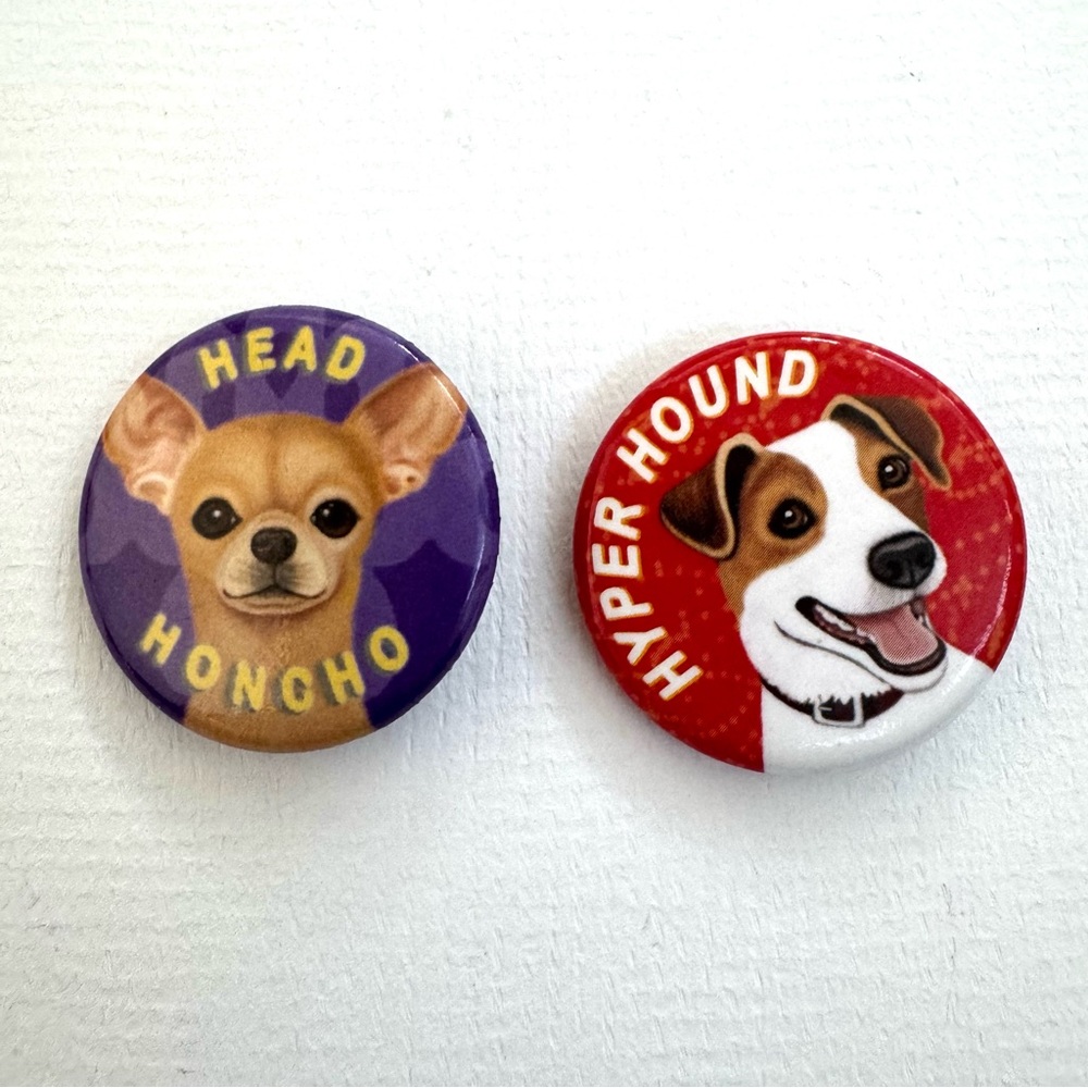 Vintage Pin Buttons - 2009. Set of 2. Excellent Condition.